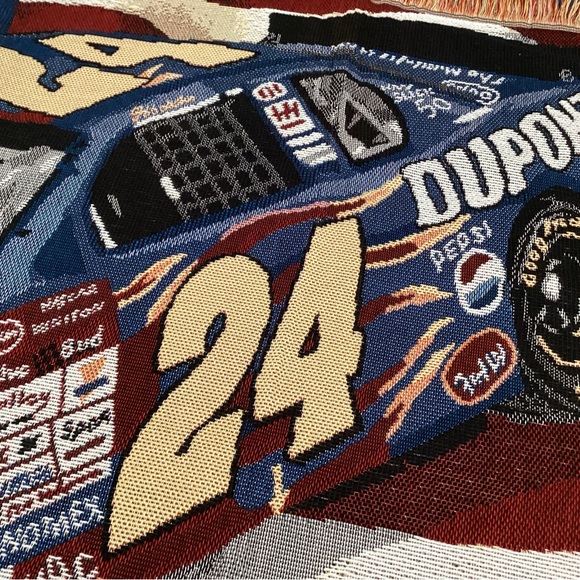🔵 Vintage & New - Jeff Gordon Woven Tapestry Throw Blanket Afghan - Rare/Unique - Picture 5 of 9